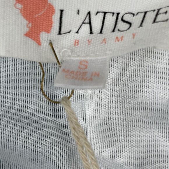 L'atiste By Amy Maxi Skirt NWT Womens Small Green White‎ Stripe A Line Scalloped - Picture 6 of 8